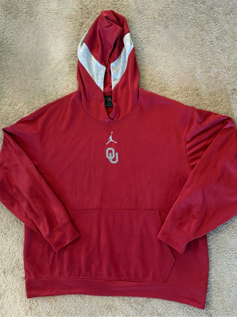 Nike Jordan Crimson Oklahoma Sooners Pullover Hoodie Size XL